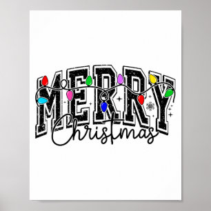 Póster Luces Navideñas Festivas Alegre &amp; Brillante