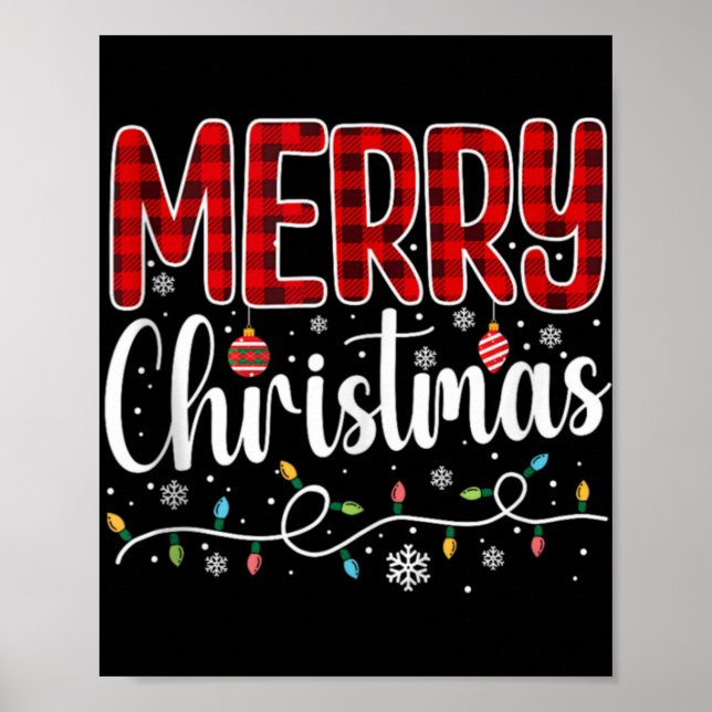 Póster Luces Navideñas Gorro de Santa Navidad Divertida F (Frente)