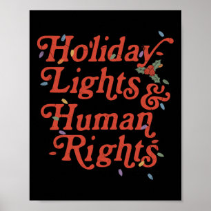 Póster Luces Navideñas Y Derechos Humanos Navidad Diverti