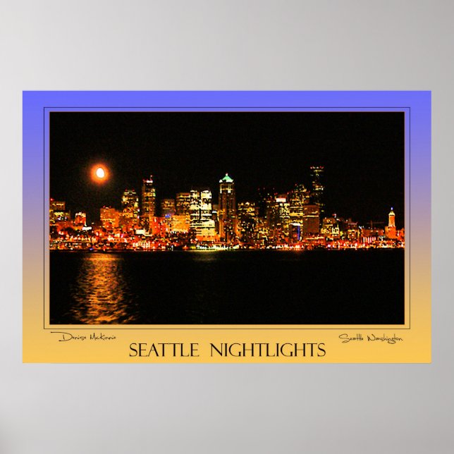 Póster Luces nocturnas de Seattle (Frente)