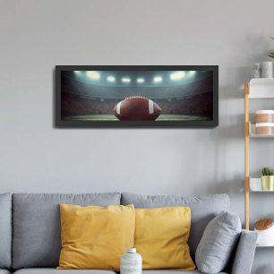 Póster Luces nocturnas dramáticas del estadio de fútbol
