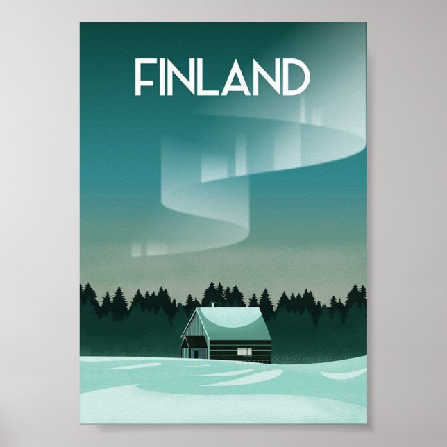 Póster Luces nórdicas de invierno de Finlandia (Frente)
