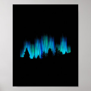 Póster Luces polares Aurora boreal Vacaciones en Islandia