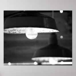 Póster Luces rojas blancas y negras colgando 16x20