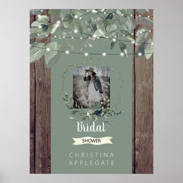 Póster Luces rústicas y foto de madera Taller de novia de (Frente)