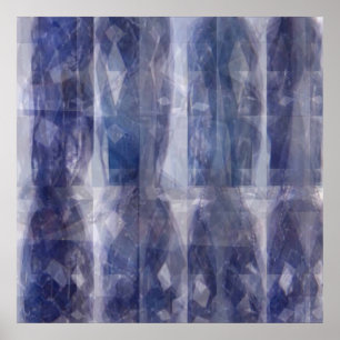 Póster Luces y sombras - Patrones de forma azul