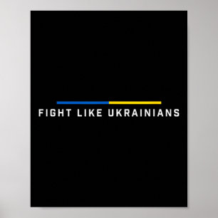 Póster Lucha como ucraniano Bandera de Ucrania Apoyo 2