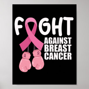 Póster Lucha contra el cáncer de mama con conciencia de l