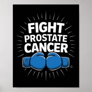 Póster Lucha contra el cáncer de próstata Boxeo Guantes d
