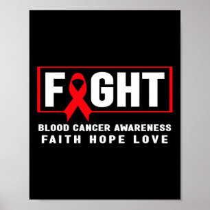 Póster Lucha contra el cáncer de sangre - Cinta Roja