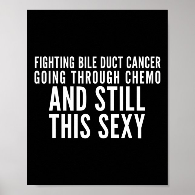 Póster Lucha contra el cáncer del conducto biliar pasando (Frente)