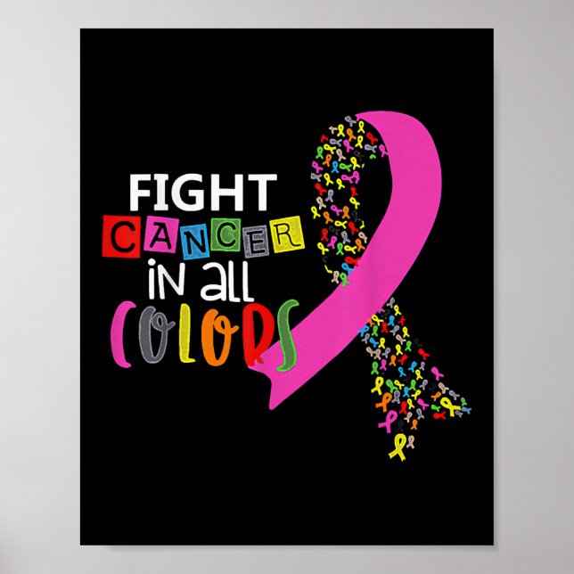 Póster Lucha contra el cáncer en toda la conciencia sobre (Frente)