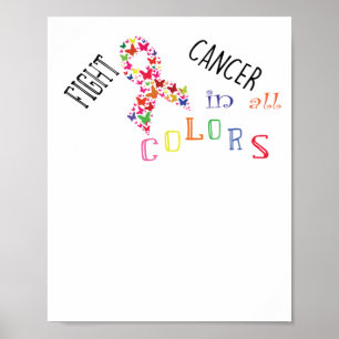 Póster Lucha contra el cáncer en todos los colores Concie