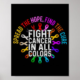 Póster Lucha contra el cáncer en todos los colores de con