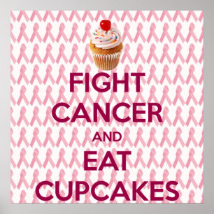 PÓSTER LUCHA CONTRA EL CÁNCER Y COME PASTELITOS
