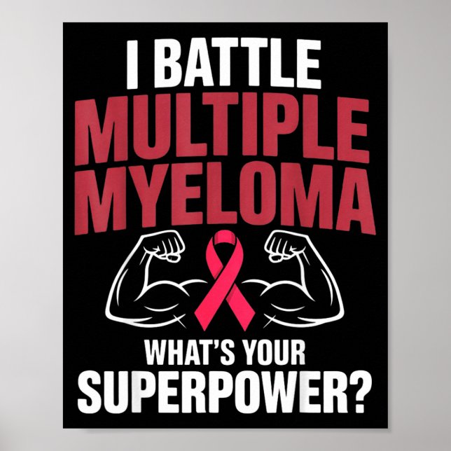 Póster Lucha contra el mieloma múltiple superpoderosa gue (Frente)