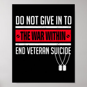 Póster Lucha Contra El Suicidio De Veteranos Concienciado