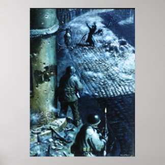 Póster Lucha contra incendios en la calle