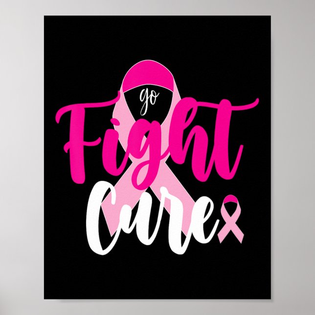 Póster Lucha contra la Cura Cinta Rosa Conciencia sobre e (Frente)