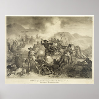 Póster Lucha contra la muerte del General Custer [1878?]