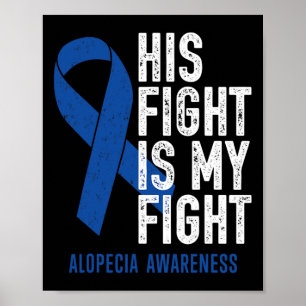 Póster Lucha contra mi lucha por el apoyo familiar Alopec