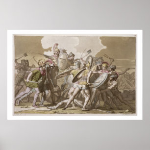 Póster Lucha de los Griegos y de los Trojan sobre el