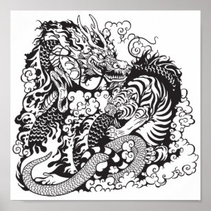 Póster lucha del dragón y del tigre
