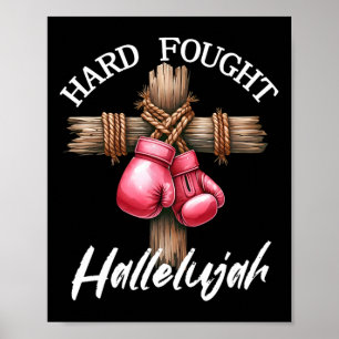 Póster Lucha dura Hallelujah Boxing Guantes God Faith Jes