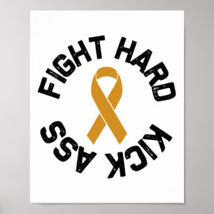 Póster Lucha Duro Patea Conciencia del Cáncer Infantil