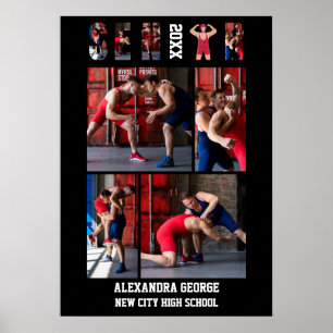 Póster Lucha Graduación Noche de Senior Luchador