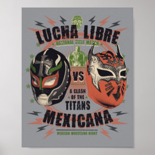 Póster Lucha Libre México Lucha de Máscaras Luchador Nach