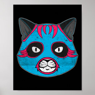Póster Lucha libre un gato usa máscara de lucha de Luchad