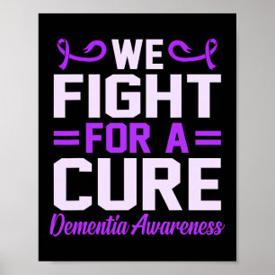 Póster Lucha Por Una Cura Conciencia De La Demencia Alzhe