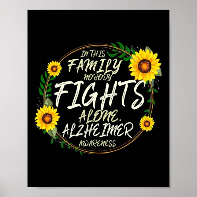 Póster Lucha Solo. Apoyo Familiar. Conciencia sobre el Al (Frente)
