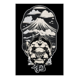 Póster Lucha tradicional japonesa contra el sumo