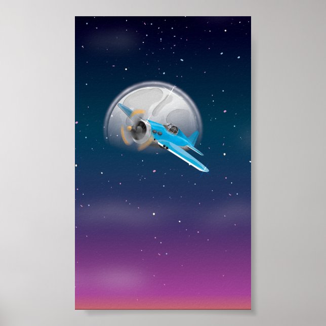 Póster Luchador de aeronaves de época (Frente)