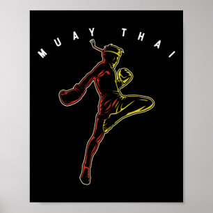Póster Luchador de deportes de Muay Thai Mma Boxeo Tailan