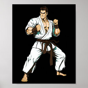 Póster Luchador de Karate Kyokushin - Artes Marciales Jap