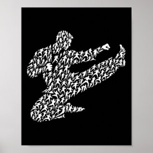 Póster Luchador de Karate y Kung Fu