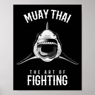 Póster Luchador de Muay Thai Shark Mma y Kickboxing