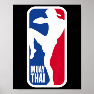 Póster Luchador de Muay Thai Vintage Mma Pelea Callejera 