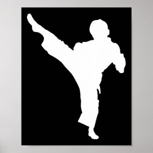 Póster Luchador de Silhouette Karate Shotokan Martial Art