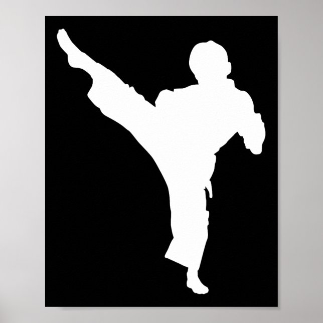 Póster Luchador de Silhouette Karate Shotokan Martial Art (Frente)