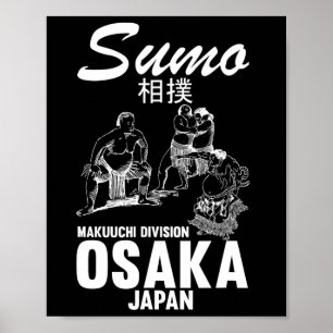 Póster Luchador de Sumo Humorístico Judo Osaka Japón Luch