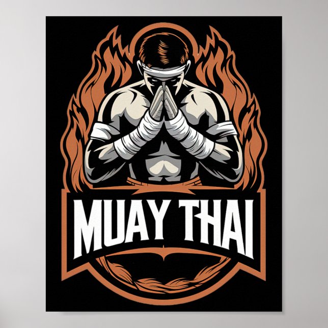 Póster Luchador Muay Thai Y Tailandés De Boxeo (Frente)