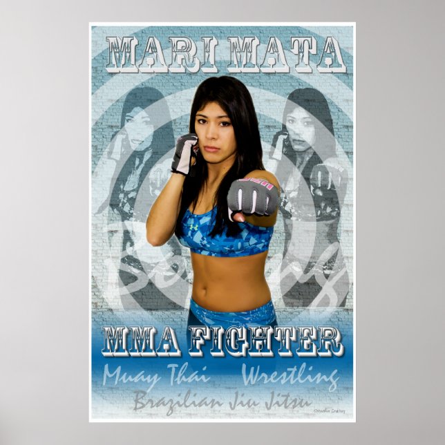 Póster Luchadora de la MMA Mari Mata (Frente)