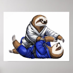 Póster Luchadores de Sloth Jiu-Jitsu