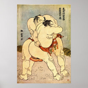 Póster Luchadores del sumo de Hokusai