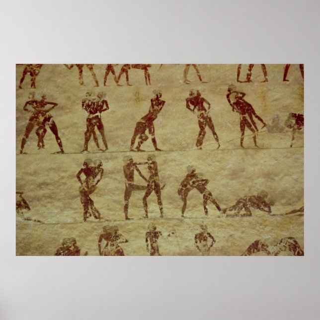 Póster Luchadores, detalles de una pintura en la pared de (Frente)