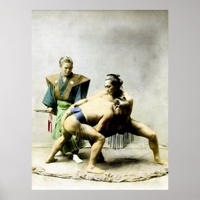 Póster Luchadores japoneses del siglo XIX (Frente)